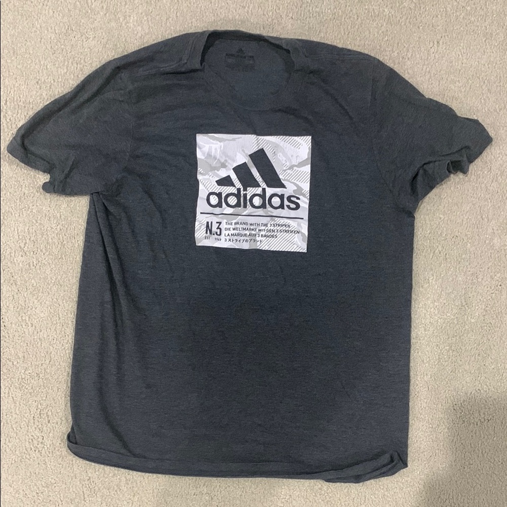 Adidas Men's Dark Gray T-Shirt